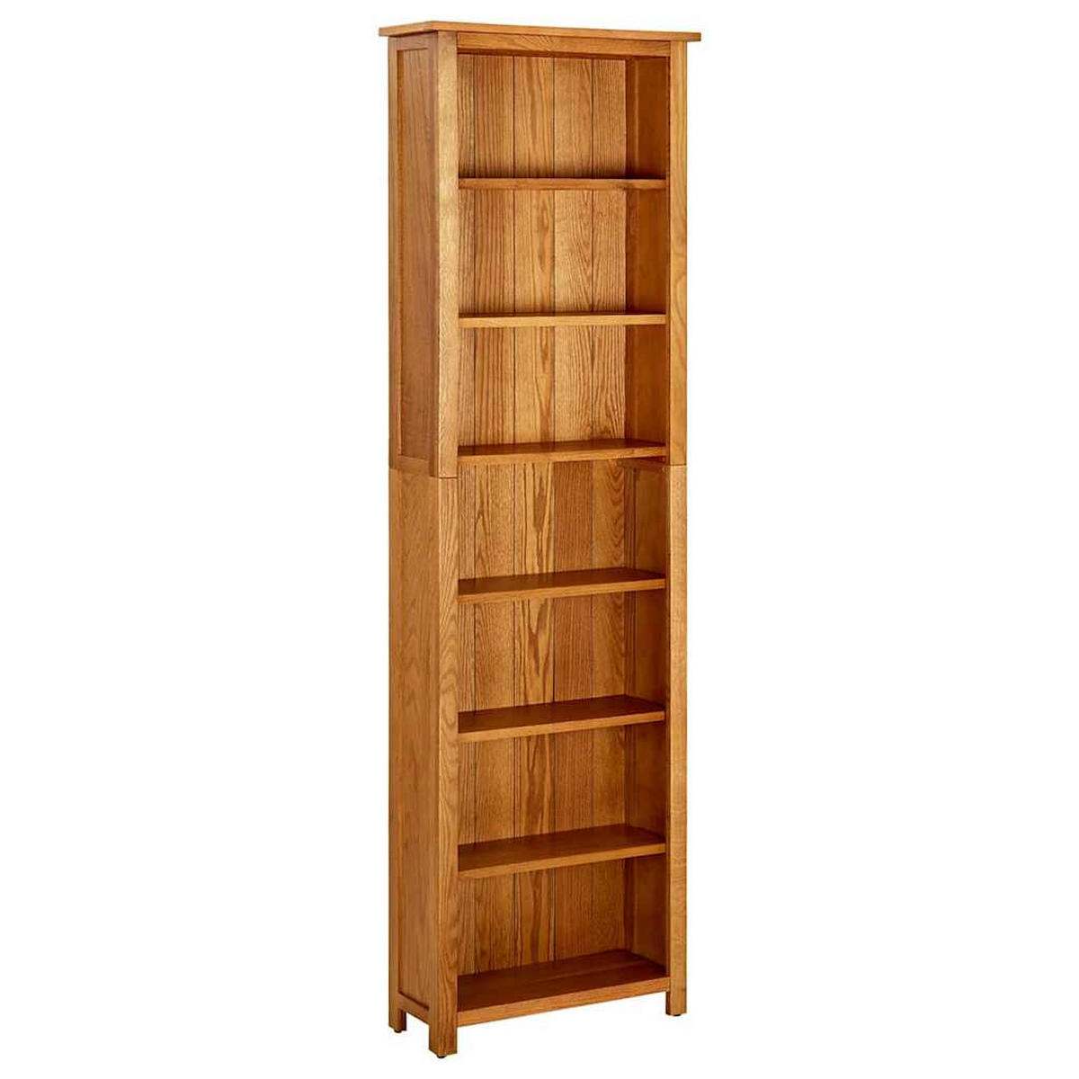 BÜCHERREGAL 7 Fächer 60/22/200 Cm Massivholz Eiche - Braun, Holz (60/200/22cm) - vidaXL
