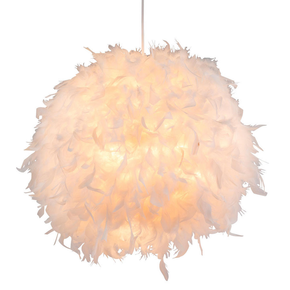 LED HÄNGELEUCHTE Feder-Kugel Weiß - Weiß, Metall (45/45/120cm)