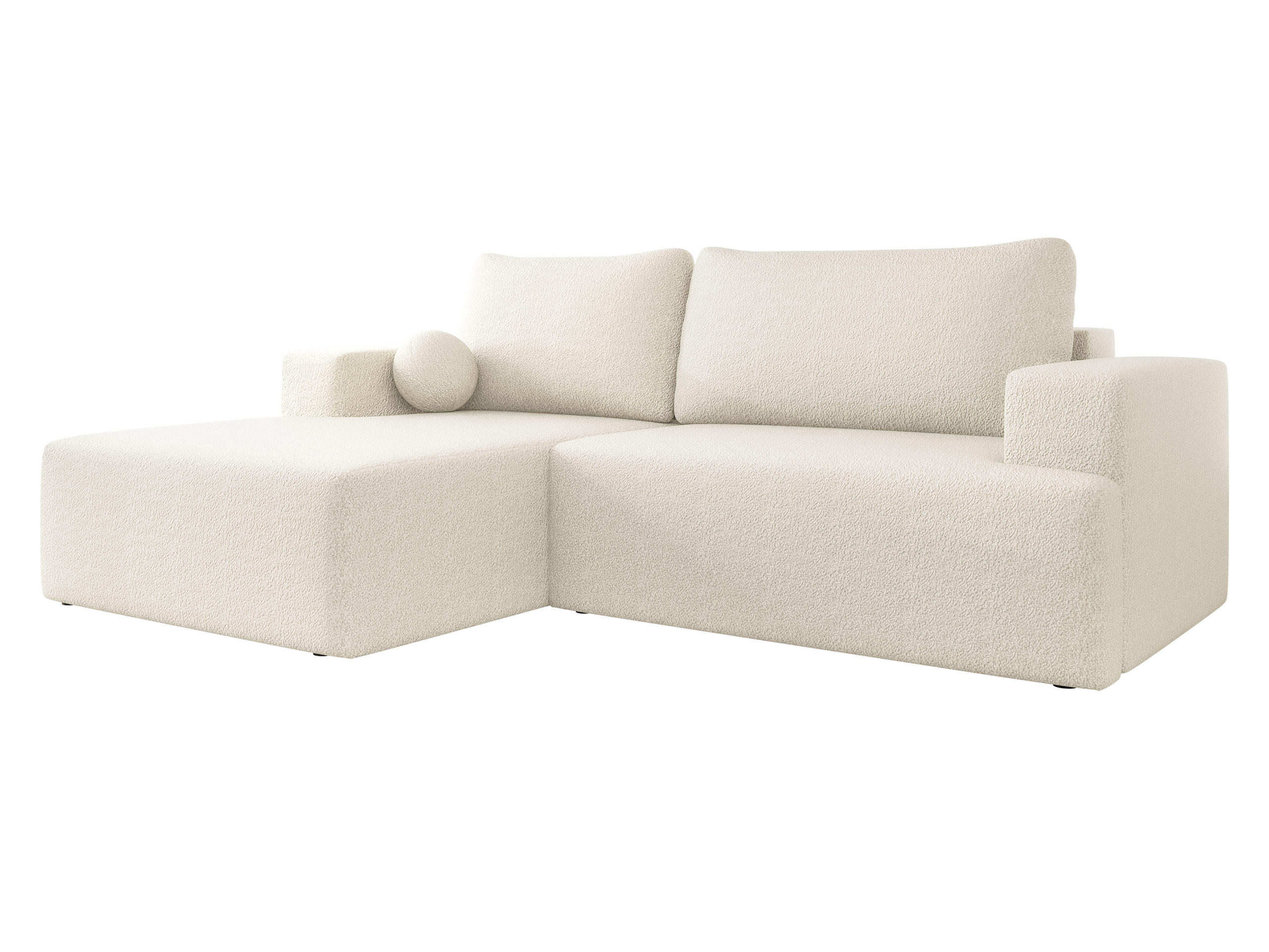 ECKSOFA Mivo, Seite: Links - Creme/Schwarz, Holz/Kunststoff (266/163cm) - MIRJAN24