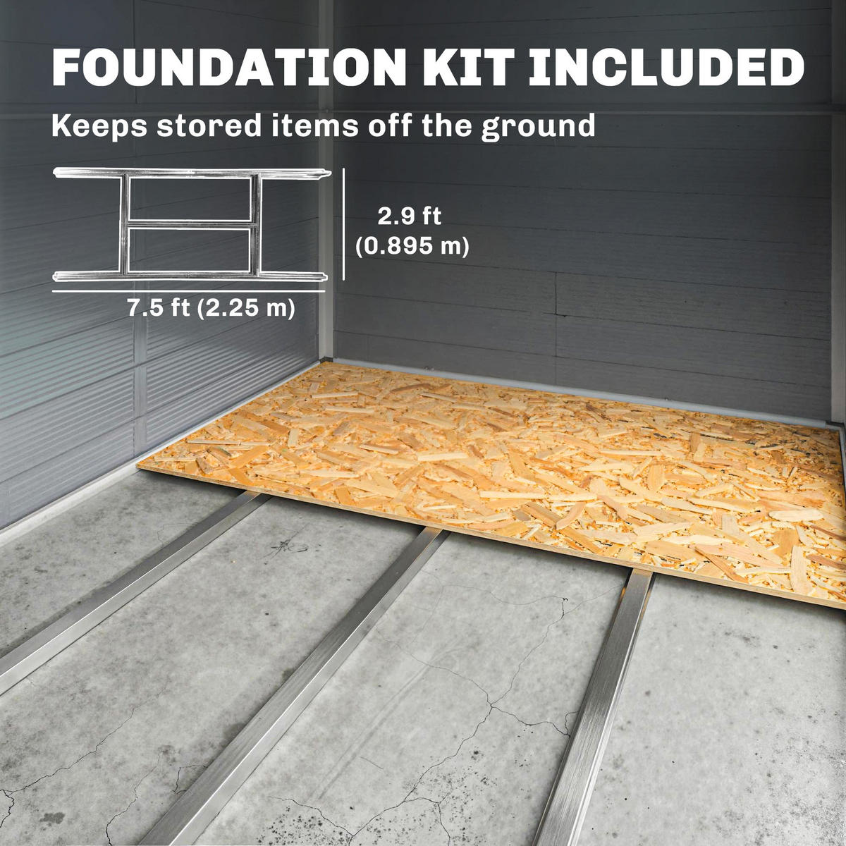 GERÄTEHAUS 4,1m³, Gartenhaus mit Pultdach, 240 x 190 x 180/228 cm, für Hinterhof - Grau, Kunststoff (190/228/240cm) - Outsunny