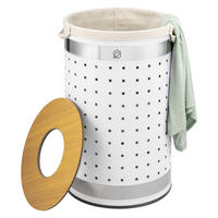 WÄSCHETONNE 50 Liter, weiß - Weiß, Metall (35.5/57.5/35.5cm) - eluno