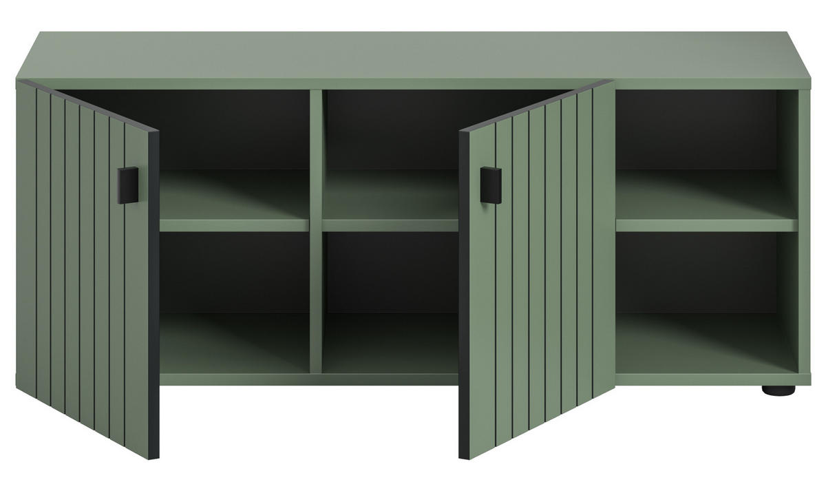 GARDEROBENBANK grün 106 cm, Garderobe Sitzbank mit Stauraum - Schwarz/Grün, Holzwerkstoff/Kunststoff (106/43/37cm) - Inn.Furn