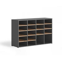 SCHUHSCHRANK Lysander, Anthrazit/Goldkraft Eiche, 104.2 x 65.5 cm mit 18 offenen Fächern - Honigeiche/Anthrazit, Holzwerkstoff (104.2/65.5/32.1cm) - Vicco