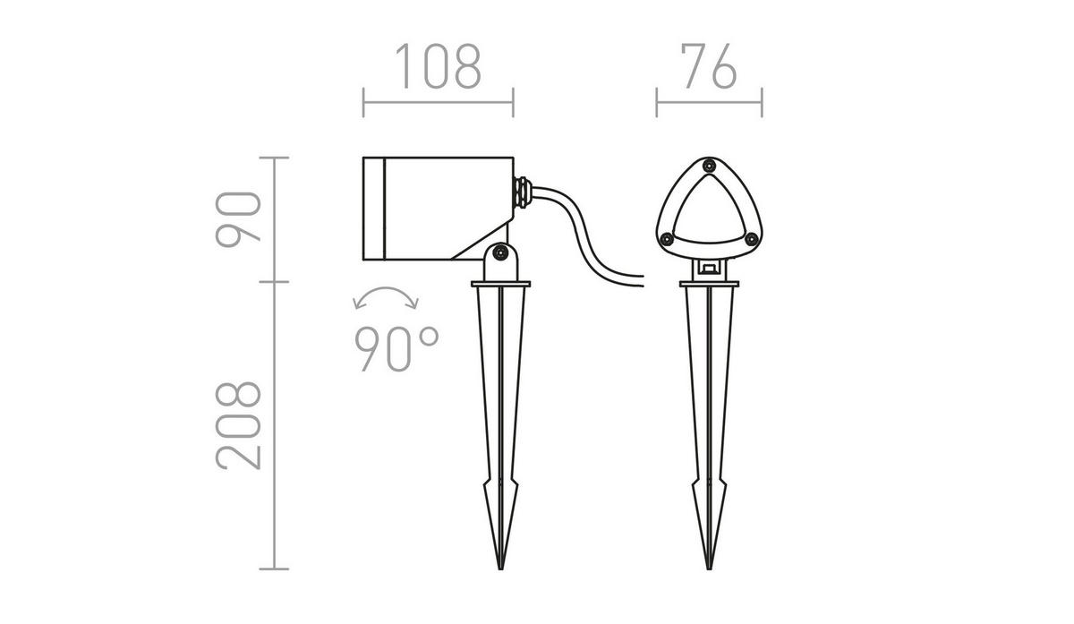 AUSSENLEUCHTE COSMO Anthrazitgrau 10 W IP65 - Grau, Metall (125/75/24cm) - Rendl