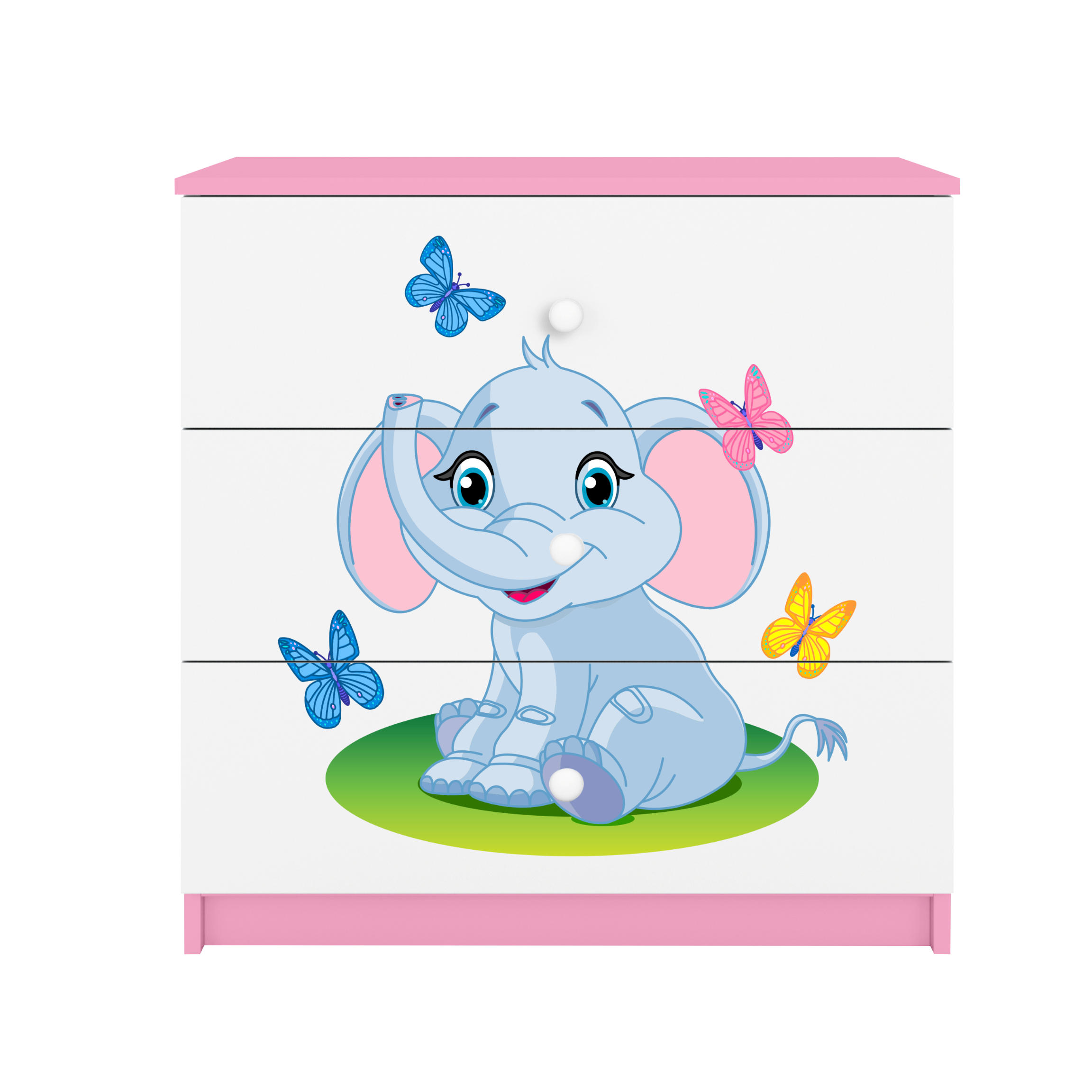 KOMMODE Babydreams Elefant 81/81/41 - Rosa, Holzwerkstoff (81/81/41cm) - RAUMHIRSCH FURNITURE