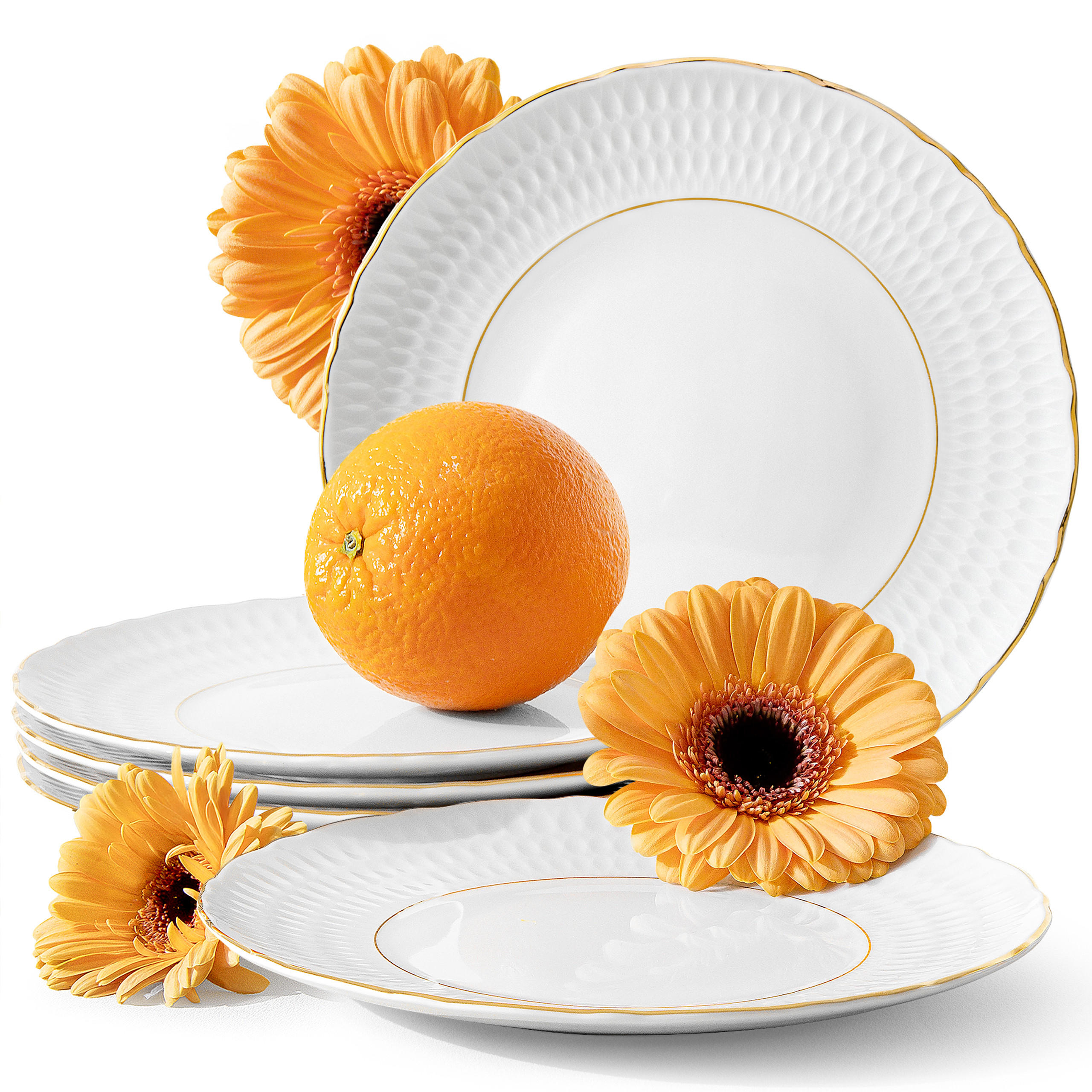 TELLER-SET DESSERTTELLER 6-tlg aus Porzellan - Weiß, Keramik (17cm) - KONSIMO®