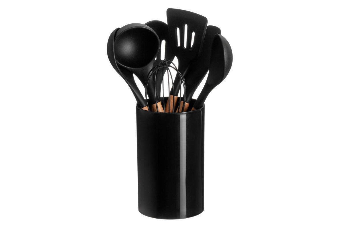 KÜCHENZUBEHÖR Kunststoff 7-tlg - Schwarz, Kunststoff