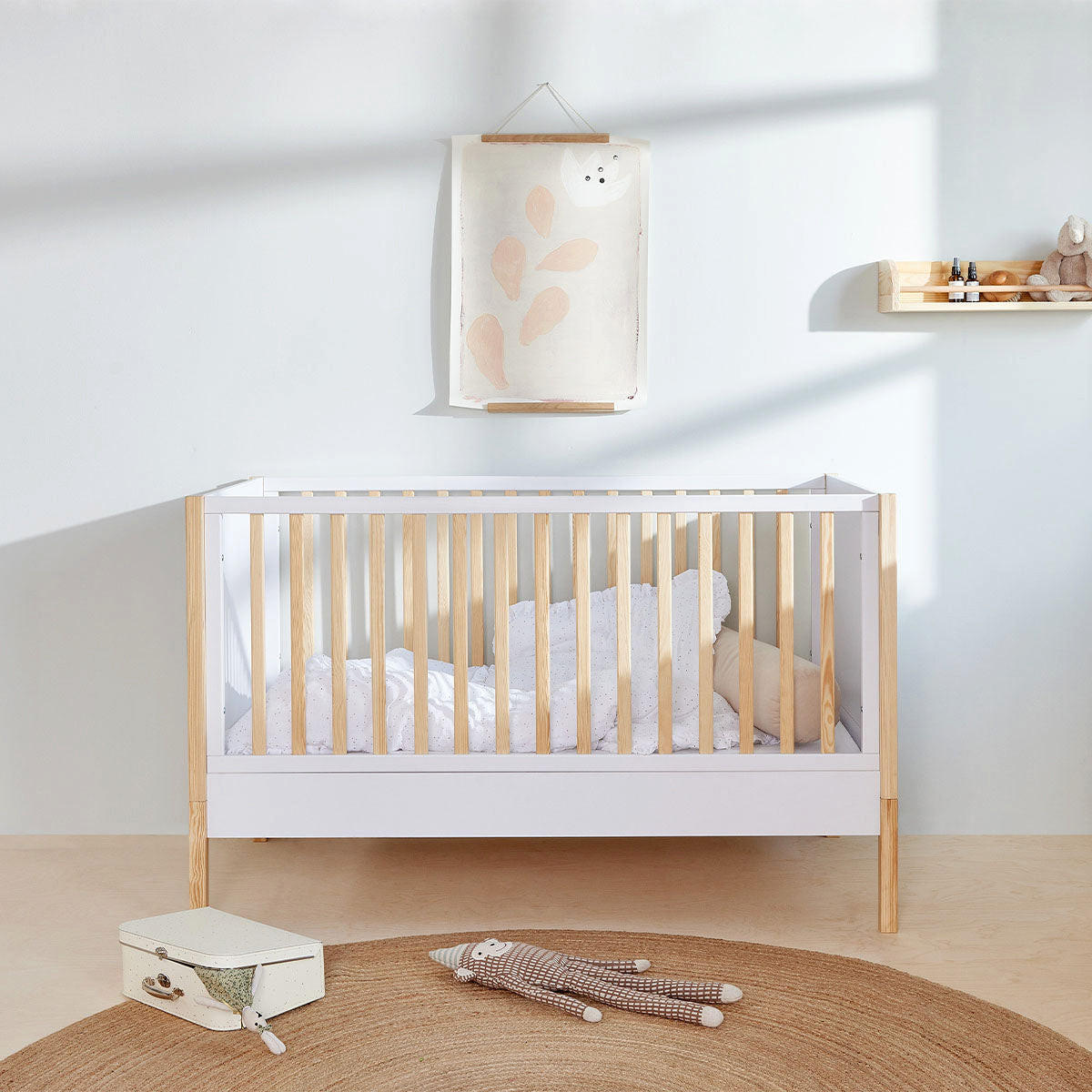 GITTERBETT 70/140 Juliette Weiß und Holz - Weiß, Holzwerkstoff (70/140cm) - Petits-meubles