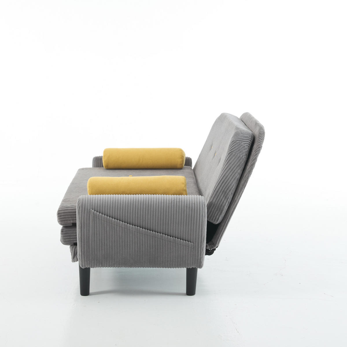 SCHLAFSOFA 133,5/77/85 cm Grau Cord mit Stauraum - Grau, Textil (77/85/133.5cm) - Oxeza