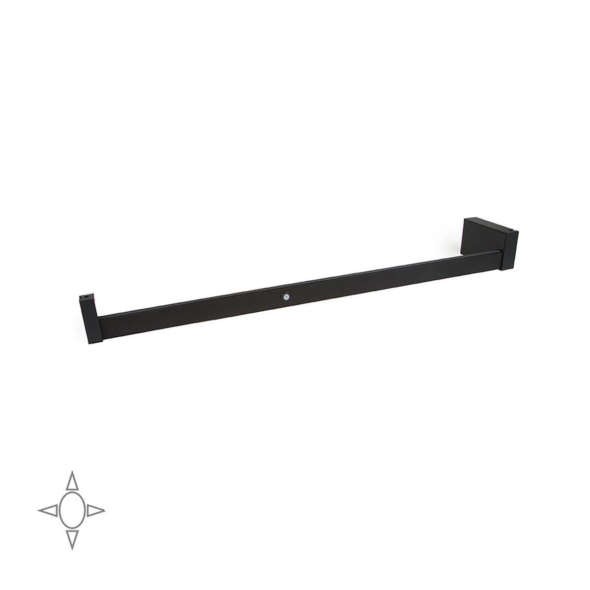 GARDEROBENSTANGE mit LED-Licht Castor, mit abnehmbarer Batterie und Bewegungssensor, L708mm, Kunststoff und Aluminium, Mokka metallic - Mokka, Kunststoff (10.5/7/70.8cm) - EMUCA