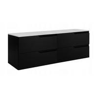WASCHBECKUNTERSCHRANK MODERN 120 cm mit Arbeitsplatte Farbe: Weiß - Schwarz - Schwarz/Weiß, Holzwerkstoff (120/57/46cm) - Rodan