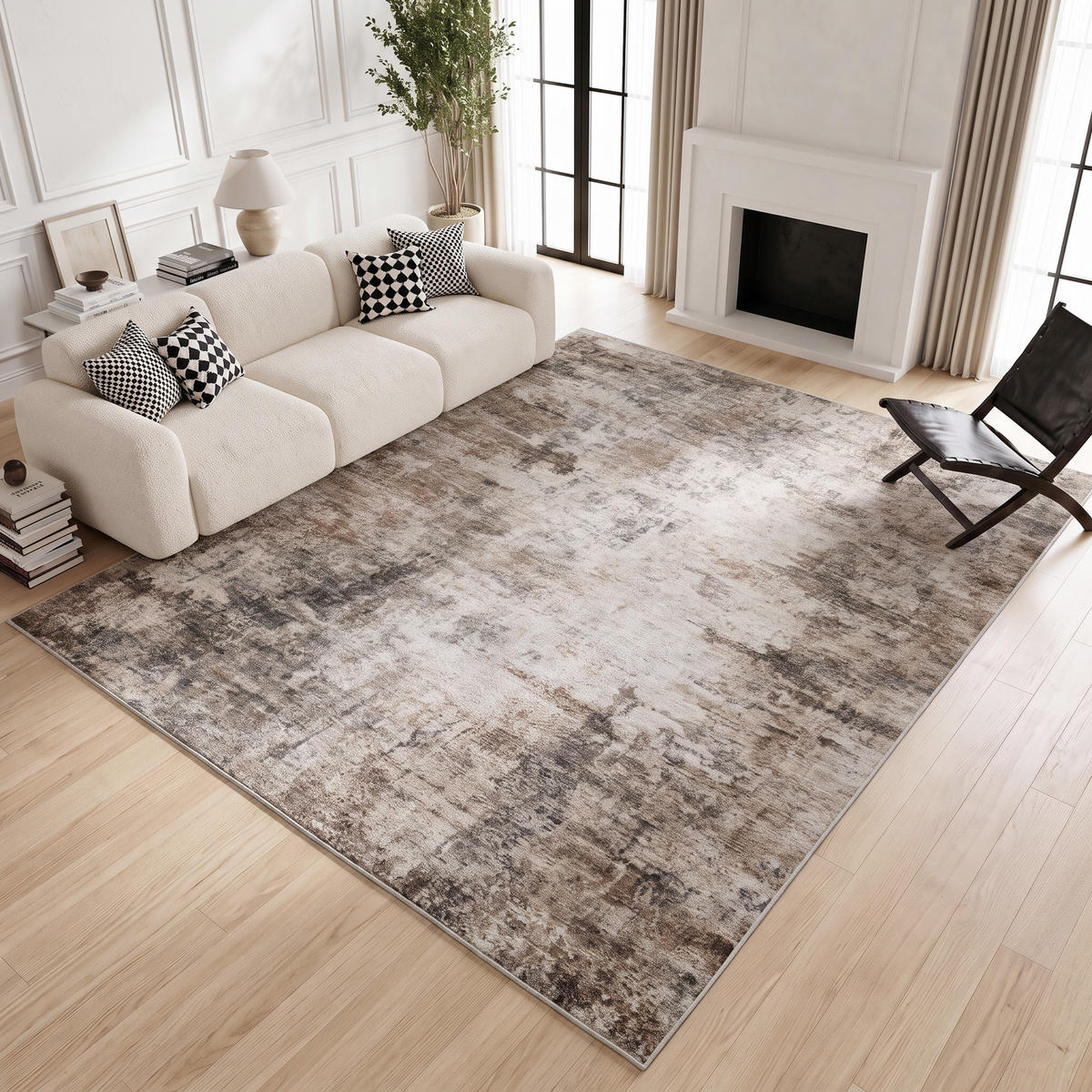 TEPPICH Polyester Braun - Braun, Textil (200/300cm) - HOMCOM