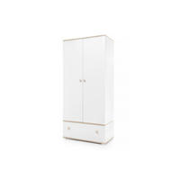 KINDERKLEIDERSCHRANK OKTAVIA 01 2-türig 90/50/195 in Weiß Matt / Eiche - Eichefarben/Weiß, Holzwerkstoff (90/195/50cm) - Deine Möbel 24