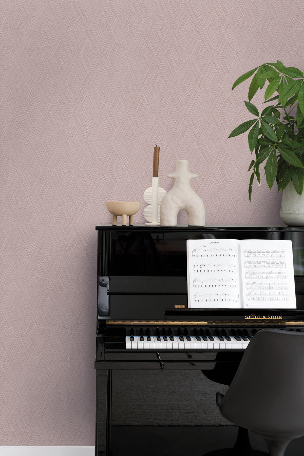 TAPETE 3D-Muster 50 x 900 cm - Pink, Papier (50/900cm) - Origin Wallcoverings