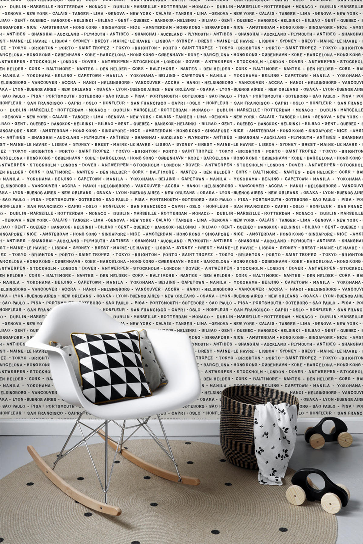 TAPETE Hafenstädte 53 cm x 10.05 m - Schwarz, Papier (53/0.1cm) - ESTAhome