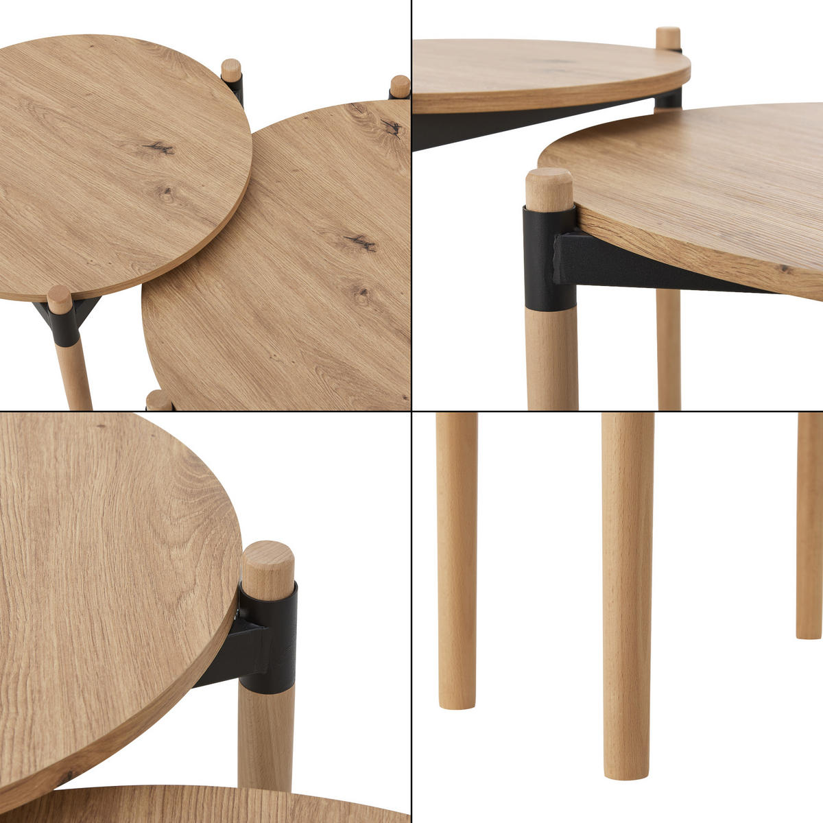 COUCHTISCH-SET 2-TLG. Kristinestad - Braun, Holzwerkstoff (70/70/42cm) - [en.casa]