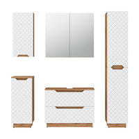 KOUPELNOVÝ NÁBYTEK Lotta Dub/bílá se strukturou dlaždic - bílá/barva dubu, kompozitní dřevo (79.6/62.1/32cm) - Vicco