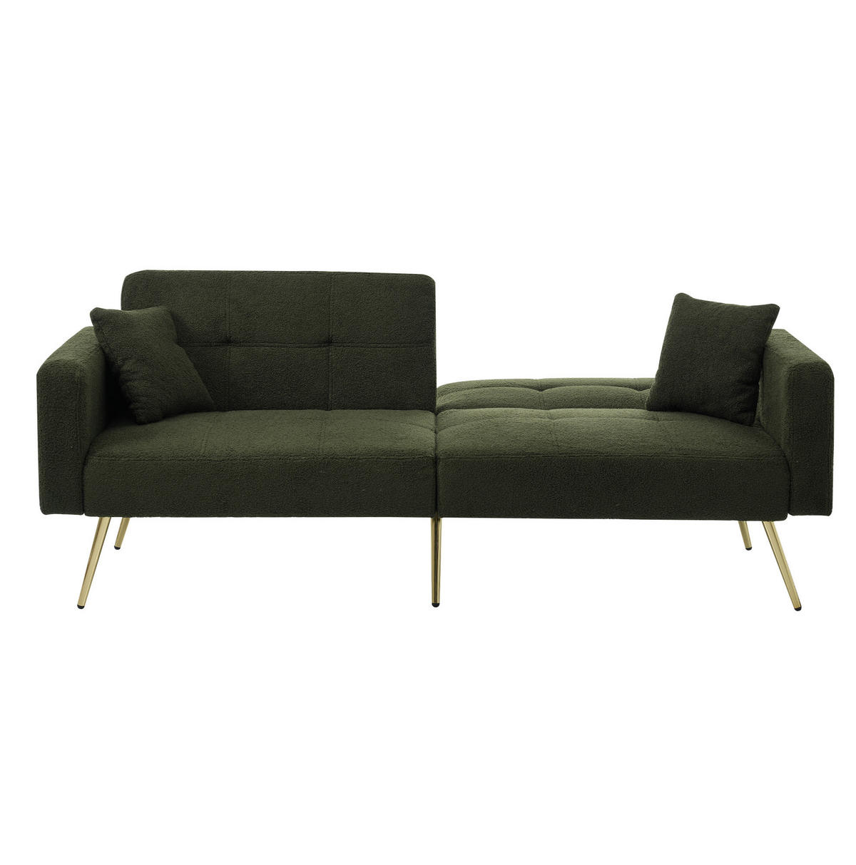 SCHLAFSOFA mit Bettfunktion 175 x 64 x 72 cm Antique Green - Grün, Kunststoff (175/72/65cm) - Meubliv