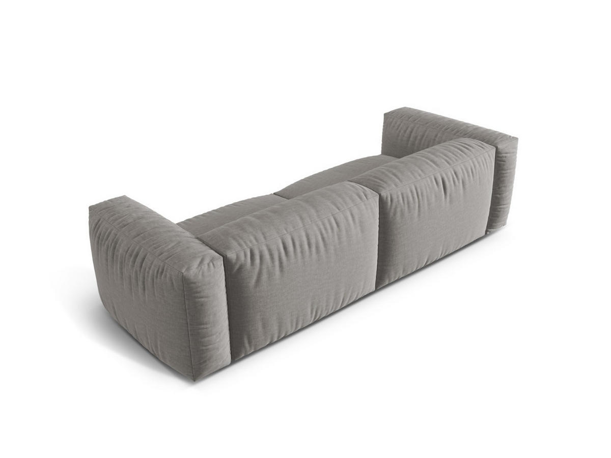 SOFA modular Martina aus strukturiertem Stoff hellgrau 3 Sitzplätze - Hellgrau, Textil (106/75/240cm) - Micadoni