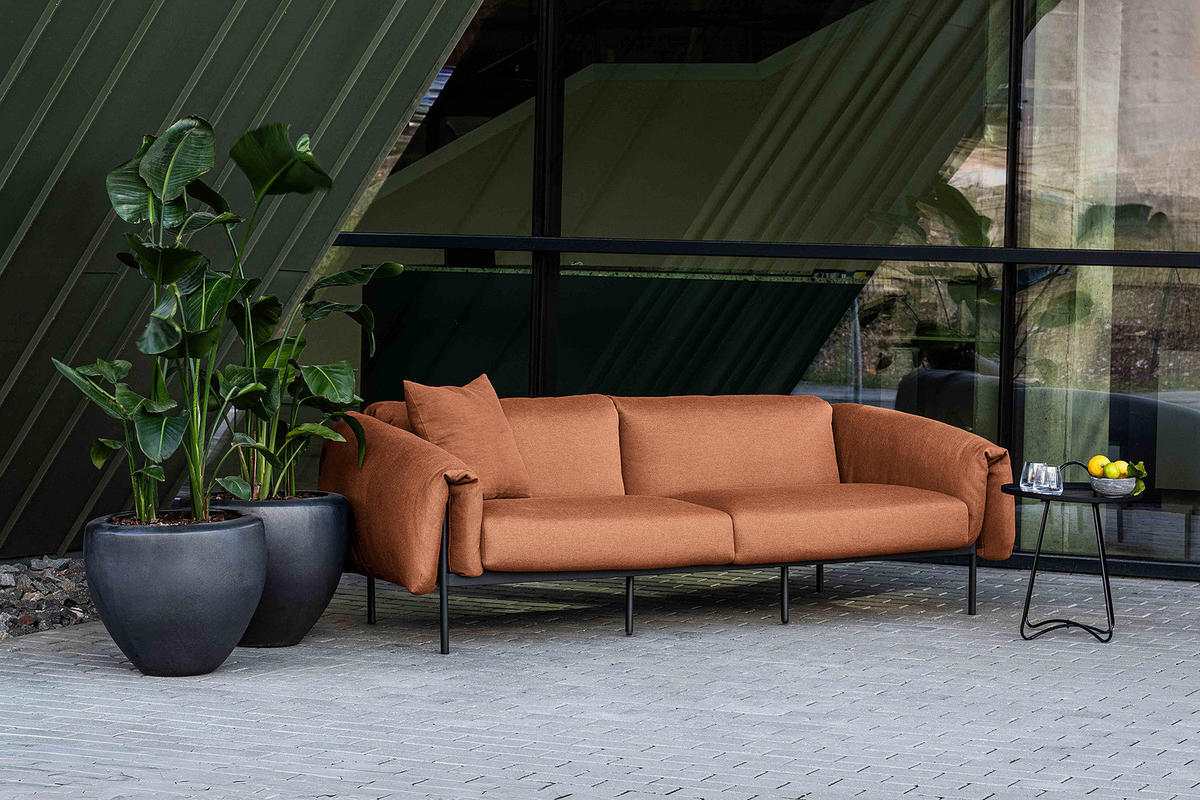 3-SITZER OUTDOOR-SOFA - Rosa, Textil/Metall (224/70/98cm) - home24