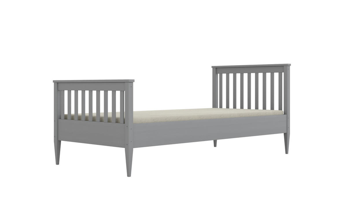 KINDERBETT Igns 80/90 -160/180/200 cm mit Matratze Grau 90/200 - Grau, Holz (90/200cm) - RAUMHIRSCH FURNITURE