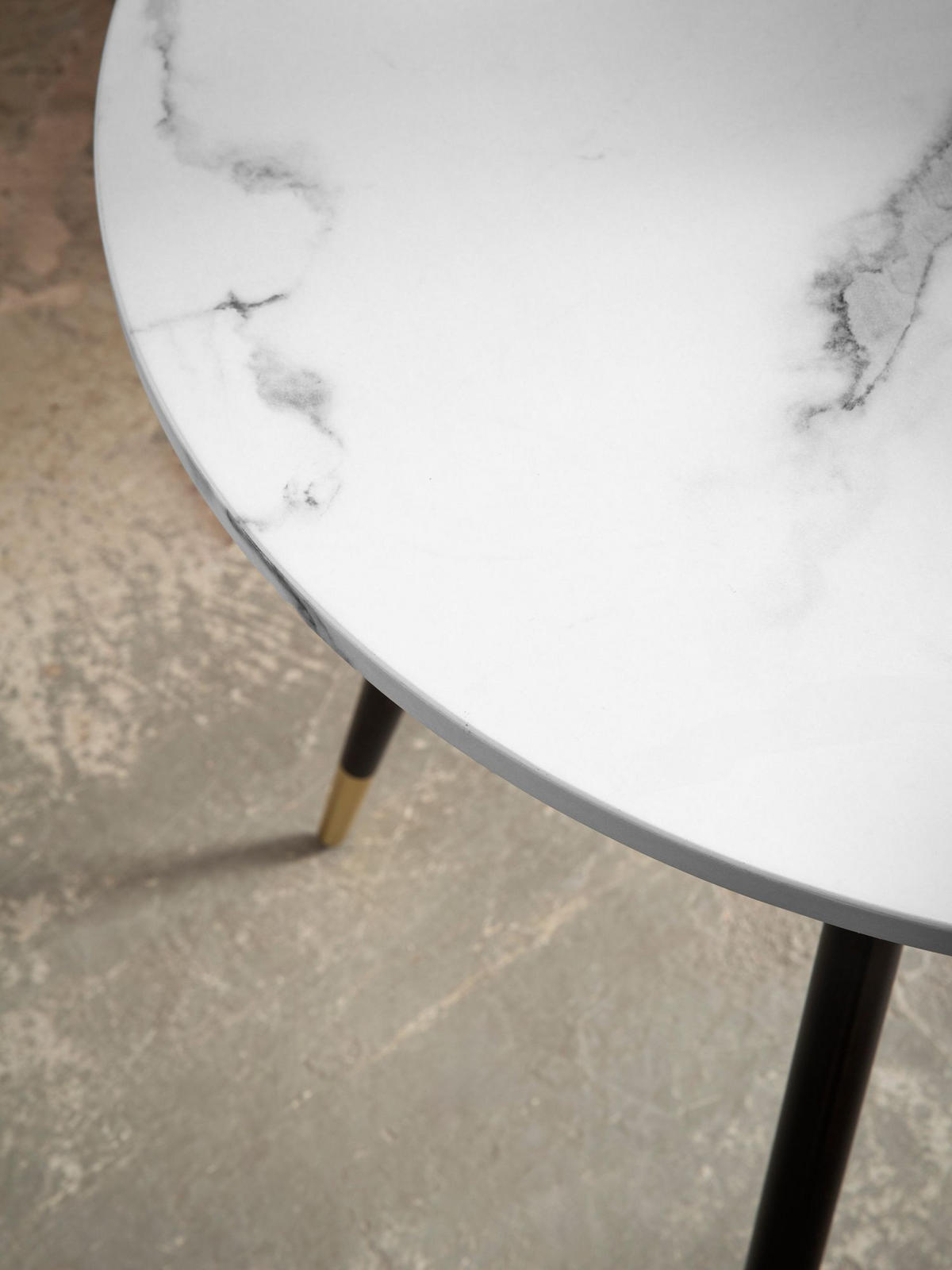 ESSTISCH Marmoroptik Metall Rund Modern, Weiß 75x75x76 cm - Goldfarben/Weiß, Holzwerkstoff/Metall (75/75/76cm) - KADIMA DESIGN