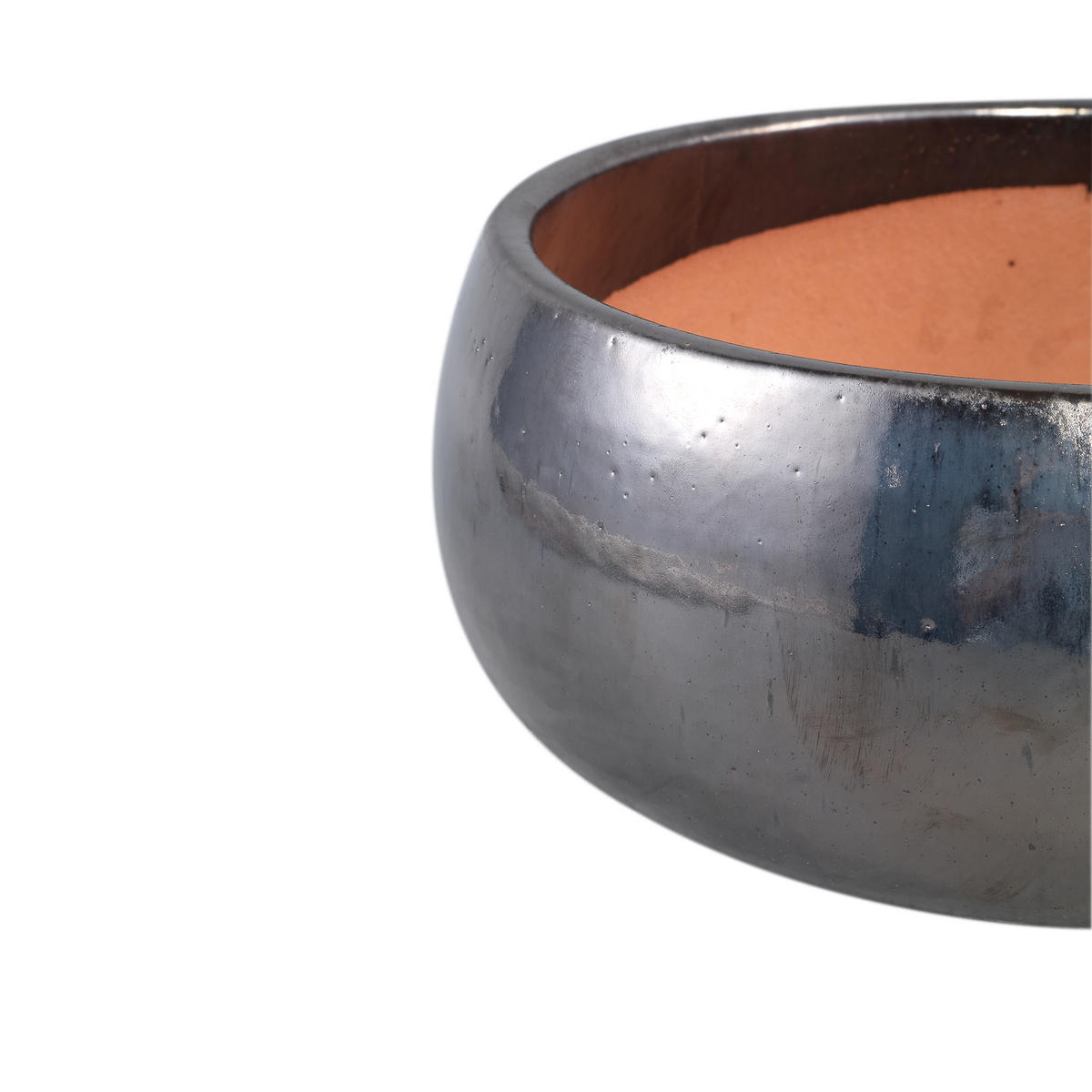 TOPF Nayaa Silber 50/50/23cm 4er-Set - Silberfarben, Keramik (23cm) - PTMD Collection