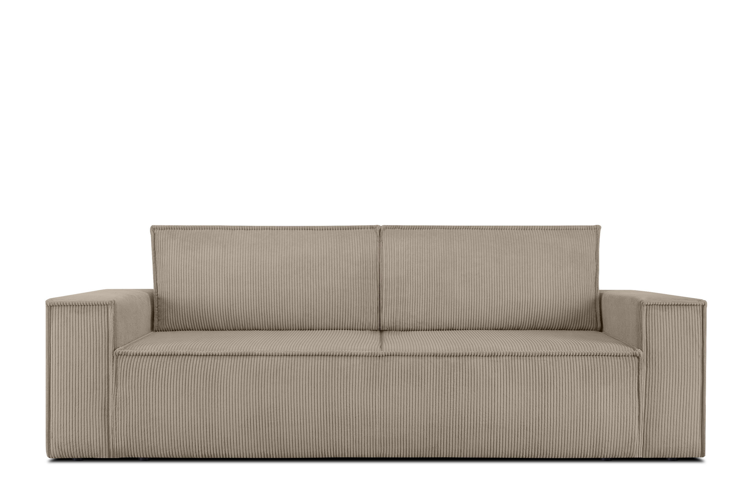 3-SITZER-SCHLAFSOFA NAPI in Pet Friendly Cord-Stoff, beige - Beige/Schwarz, Textil (244/89/101cm) - KONSIMO®
