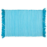 HANDGEWEBTER Läufer 50x70 cm Pazifik - Türkis, Naturmaterialien/Textil (50/70cm) - Lashuma