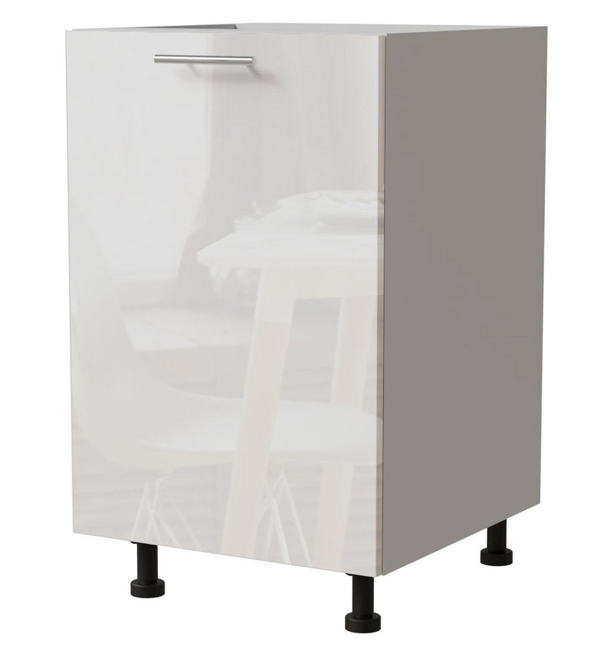 KÜCHENUNTERSCHRANK Essen D1D/50 Weiß Hochglanz / Weiß Matt 50 / 50 / 82cm - Weiß Hochglanz/Weiß, Holz/Holzwerkstoff (50/82/50cm) - Feldmann-Wohnen