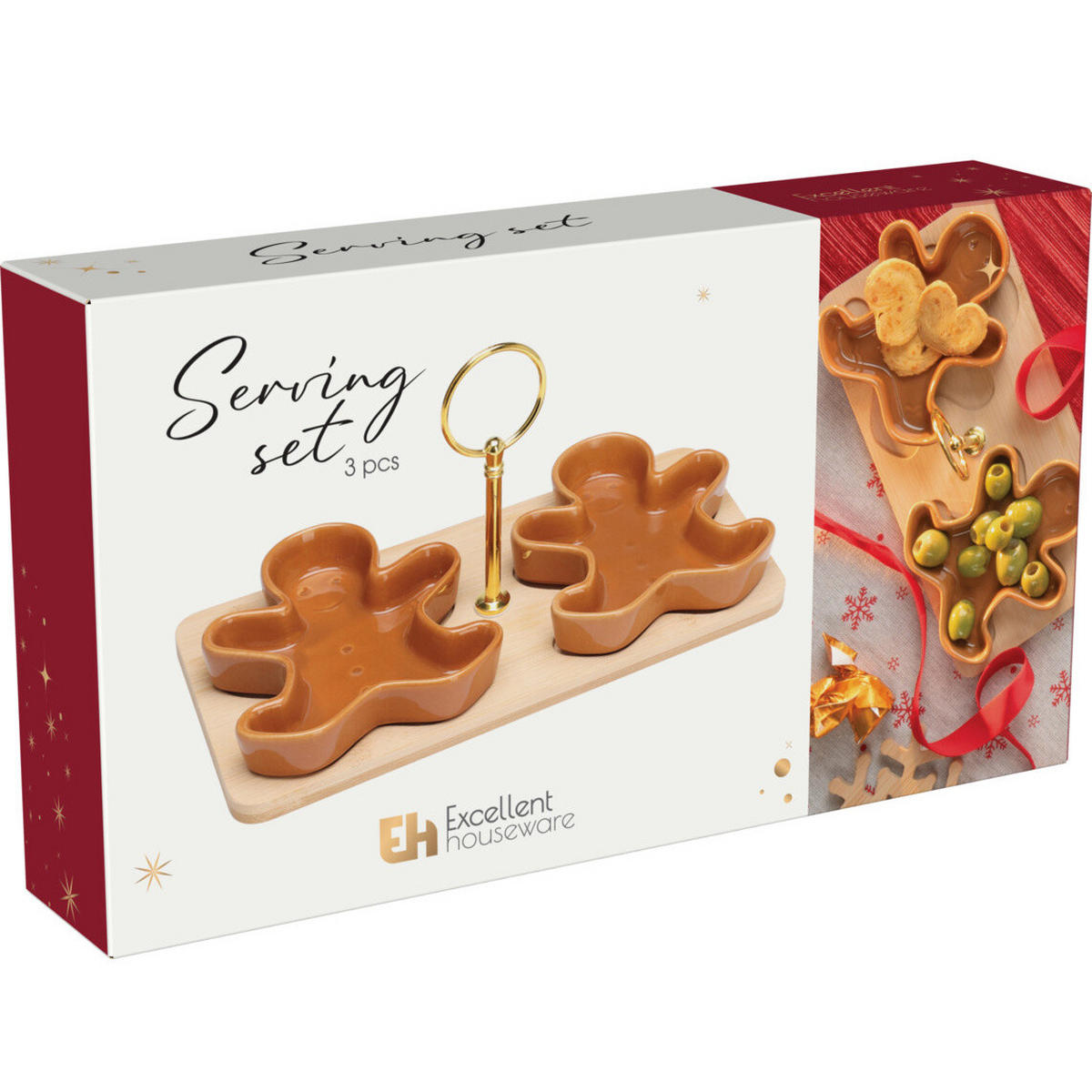 SNACKSCHALEN Bambus Zimora 3er Set - Braun, Keramik (22cm) - Excellent Houseware