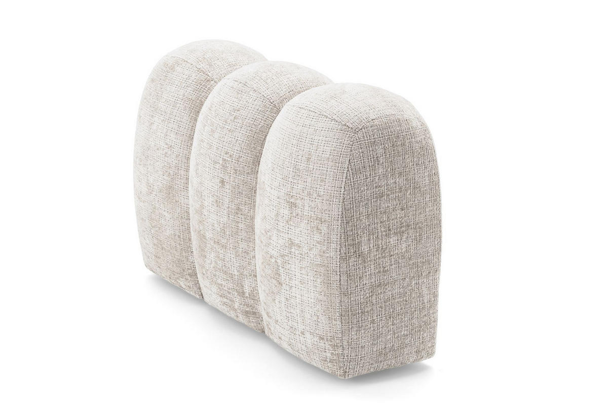 5-SITZER modulares Ecksofa VEER SET 2 Links, 379 x 175 cm, Chenille Webstoff Creme - Creme/Schwarz, Holz/Kunststoff (379/175cm) - Muffo