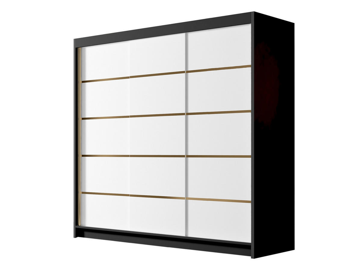 SCHIEBETÜRENSCHRANK Evo VII - Goldfarben, Holzwerkstoff/Metall (200/215/58cm) - MIRJAN24
