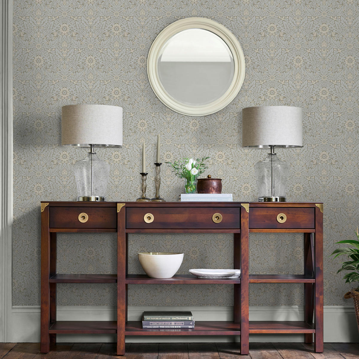 VLIESTAPETE Delamore - Grau, Papier/Kunststoff (52/1000cm) - LAURA ASHLEY