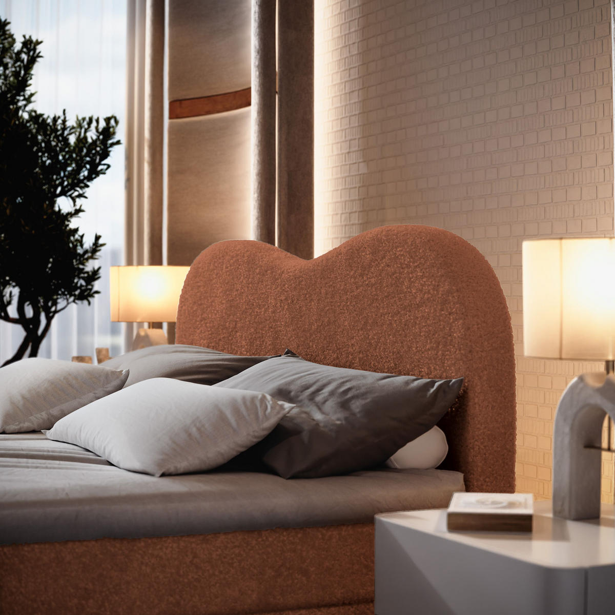 BOXBETT FLUVIA N 180x200 cm mit Matratze und Topper - Orange - Orange, Holz (180/200cm) - MASSENO