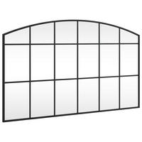 WANDSPIEGEL Schwarz 100/60 Cm Gewölbt Eisen - Schwarz, Metall (60/1.5/100cm) - vidaXL