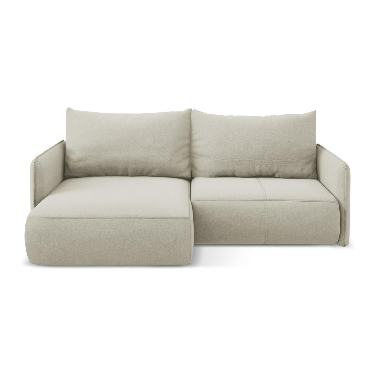 ECKSOFA mit Schlaffunktion Strukturstoff Stoff Beige - Beige/Creme, Kunststoff/Textil (148/207cm) - LaMiaSofa