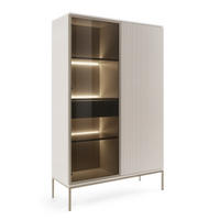 VITRINE Kaschmir SANTI Hoch - Beige, Holzwerkstoff (104/166/39cm) - Sepro Meble