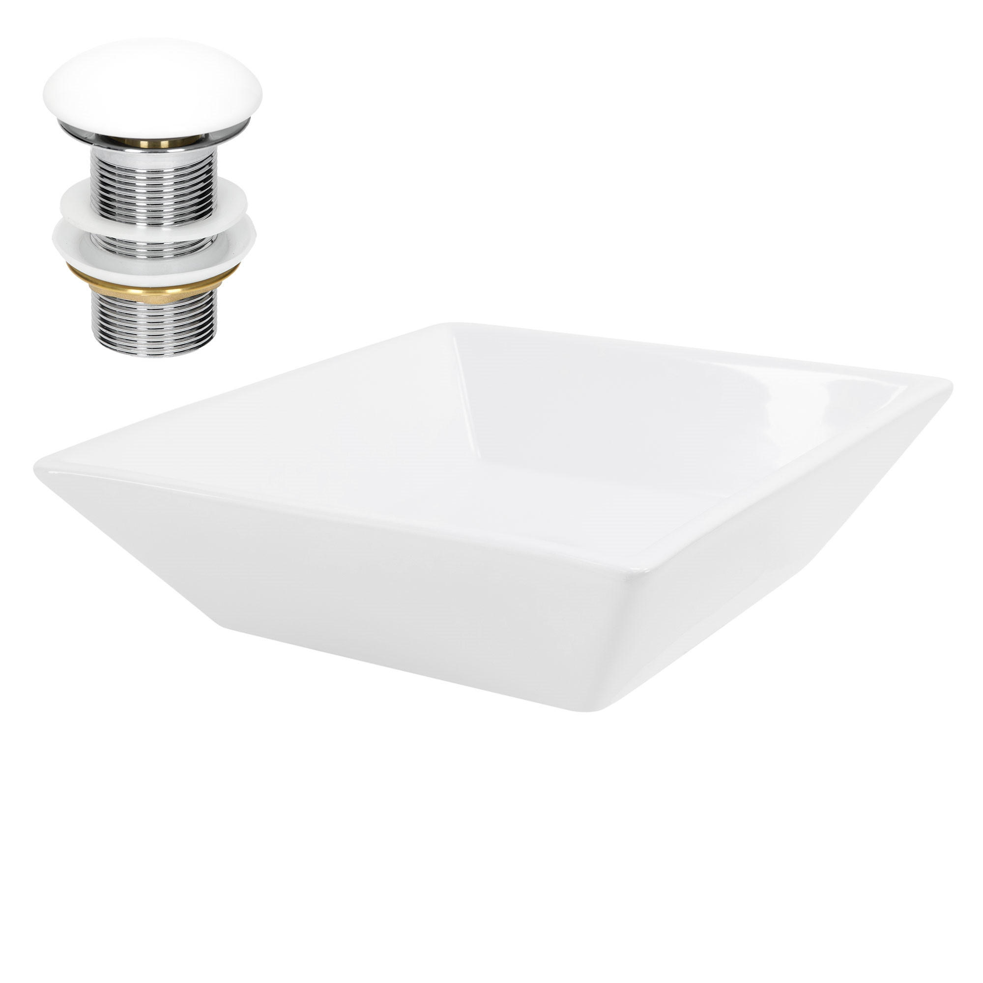 WASCHBECKEN - Weiß, Keramik (41/12/41cm) - ML-DESIGN