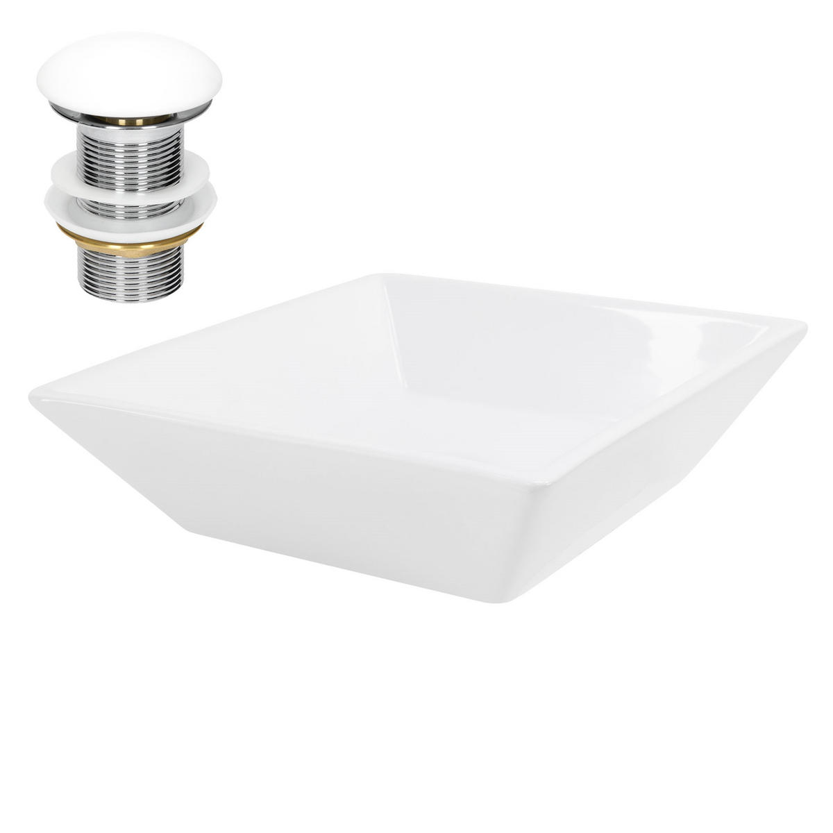WASCHBECKEN - Weiß, Keramik (41/12/41cm) - ML-DESIGN