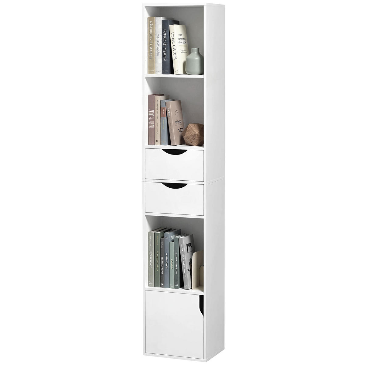 BÜCHERREGAL Weiß 30/24/158 cm - Weiß, Holzwerkstoff (24/158/30cm) - PANGIVO