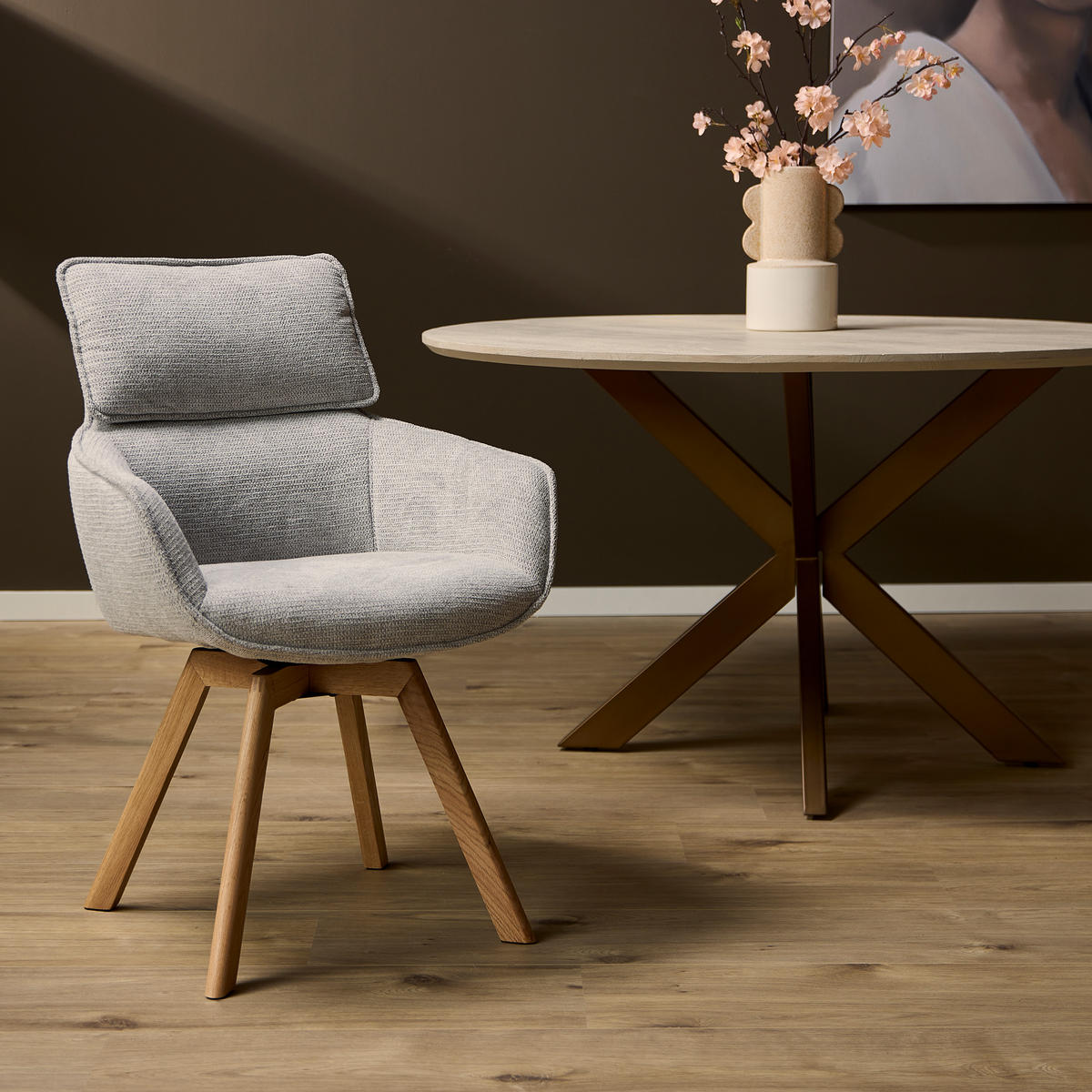 ESSZIMMERSTUHL Jon Taupe 64,5/59/91 cm - Taupe, Textil (59/91/64cm) - Starfurn