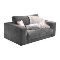 LOVESEAT MADELINE Grau Cord - Schwarz/Grau, Kunststoff/Textil (170/86/127cm) - KAWOLA