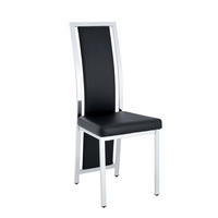 STUHL-SET DE-36611 4 Stück mit PU-Bezug und Metallrahmen Schwarz - Schwarz, Metall (42.7/109/44cm) - ComfortXL
