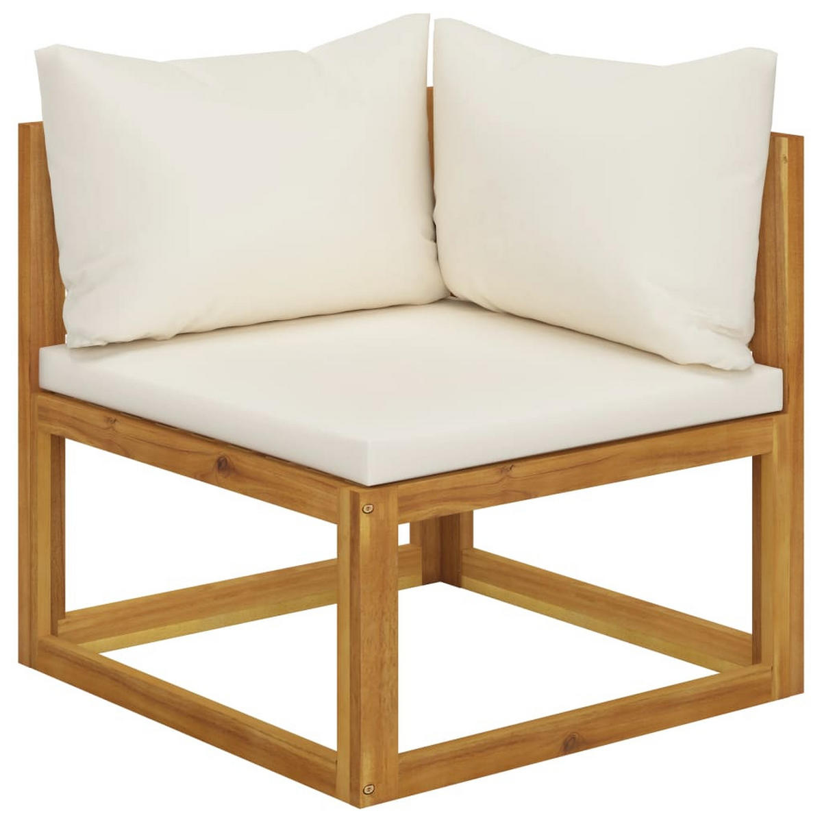 LOUNGEGARNITUR mit Auflagen, aus Massivholz Akazie, Crème, 7-teiliges Set - Creme, Holz - vidaXL