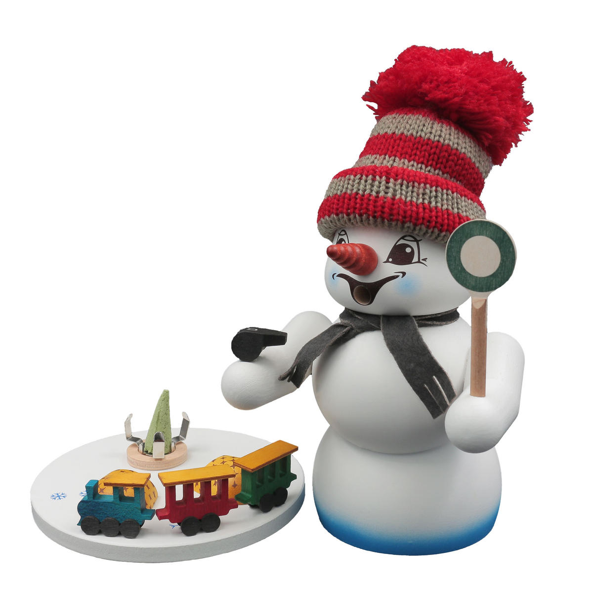 RAUCHFIGUR Schneemann Weiß Eisenbahner 19 cm - Multicolor, Holz (15/19/0.1cm)
