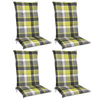 HOCHLEHNERAUFLAGE Sunny MK 120/50/6cm Grün-Kariert 4tlg - Grün, Textil (50/6/100cm) - Beautissu 