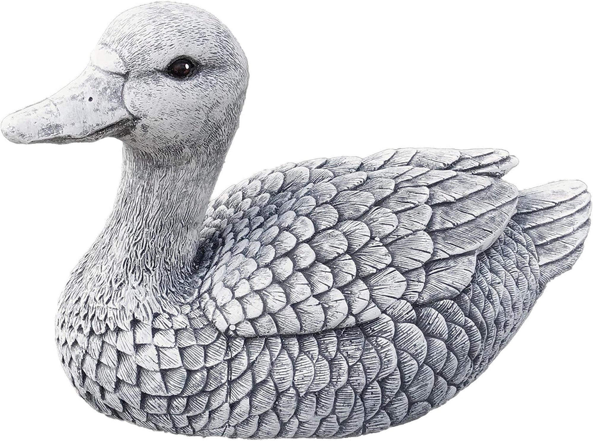 STEINFIGUR natürliche Ente, massiver Steinguss, Frostfest - Grau, Stein (29/20/16cm) - stoneandstyle