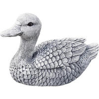STEINFIGUR natürliche Ente, massiver Steinguss, Frostfest - Grau, Stein (29/20/16cm) - stoneandstyle