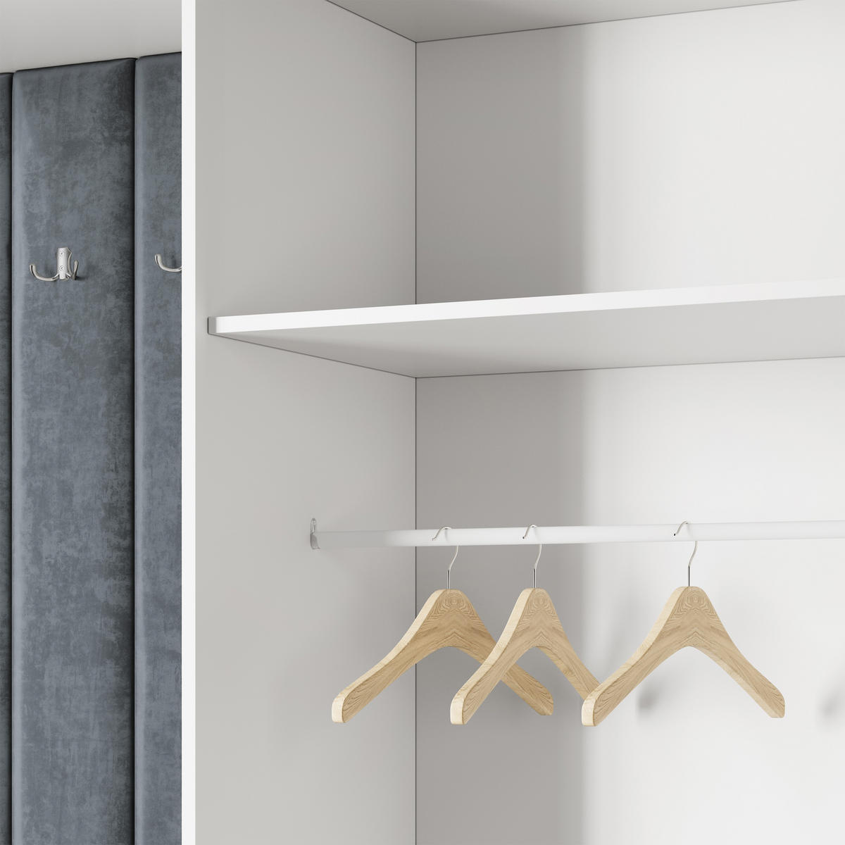 GARDEROBENSCHRANK REMA 180/240/60 cm Modern Garderobe-Set Eiche Wotan - Eiche Wotan/Schwarz, Holzwerkstoff (180/240/60cm) - MASSENO